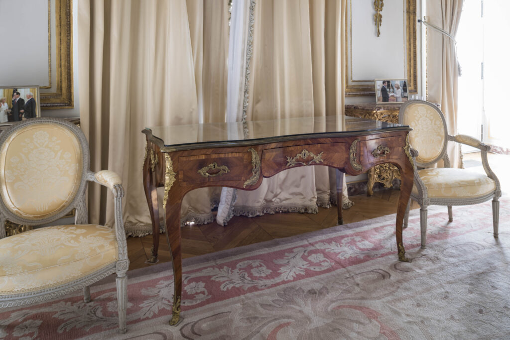 Paris - Chief of Mission Residence (BI-LAT) - Louis XV Style Kingwood Desk in situ Paris - Chief of Mission Residence (BI-LAT) - Louis XV Style Kingwood Desk in situ