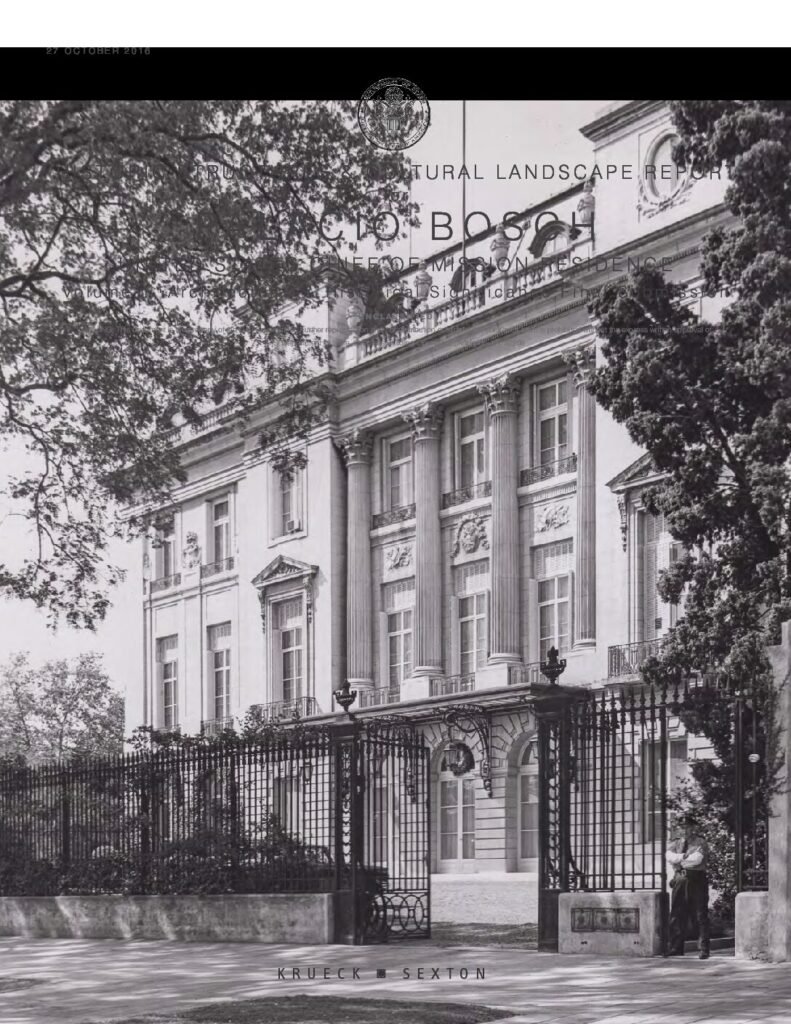 Buenos Aires Chief of Mission Residence (Palacio Bosch) | Historic Structures Report (2016)