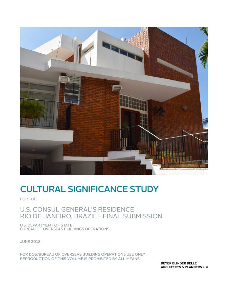 Rio de Janeiro Consul General’s Residence | Cultural Significance Study (2018)-pdf